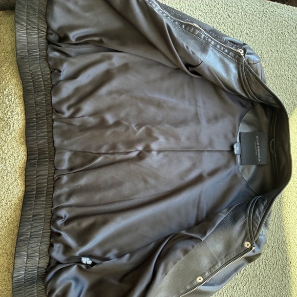 Club Monaco Collection Leather Bomber Jacket - Picture 5 of 5